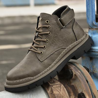 FashionNew Luxury Genuine Leather Laced Desert Boots Men Shoe Brand Leather Handmade Designer Ankle Boot Fashion Outdoor Round Toe Boot