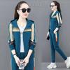 Women's Autumn Spring Insulated Tracksuit Lining Hoodie Two-piece Set, Korean-style Clothes