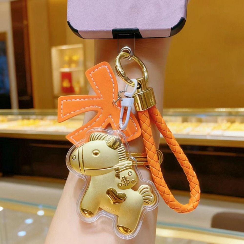 Fashion New Year Pendant New Zodiac Key Ring Backpack Pendant Horse Keychain  Car Keychain