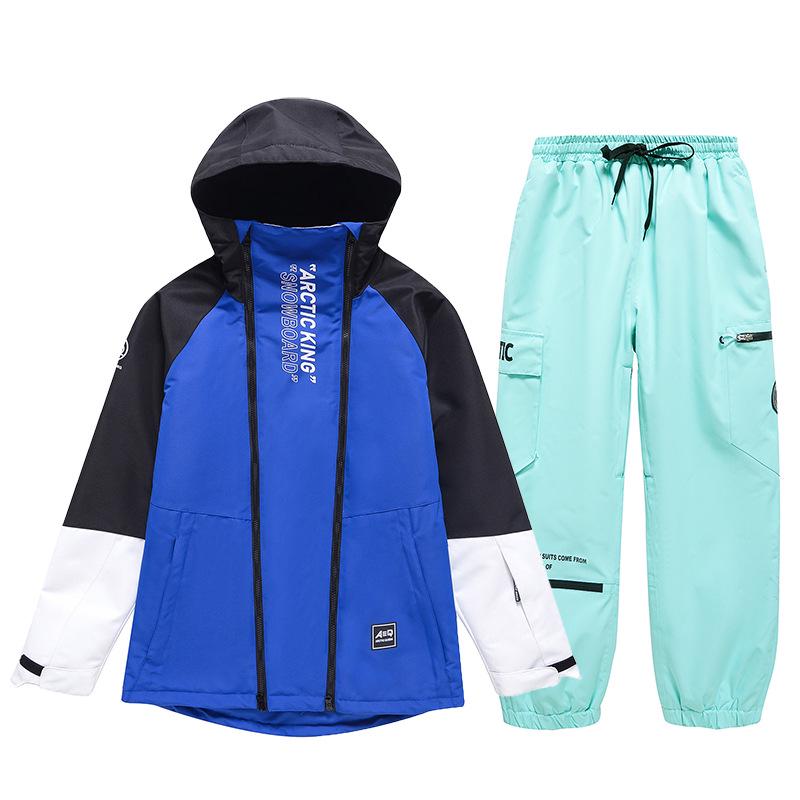 Unisex Winter Ski Suit: Windproof, Water-Repellent Jacket and Pants for Outdoor Snowboarding and Skiing.