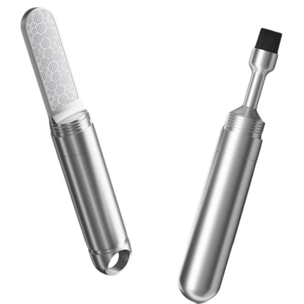 Mini Cleaning Brush & Nail File Zinc Alloy Nail Grooming  Mobile Phone Earbuds