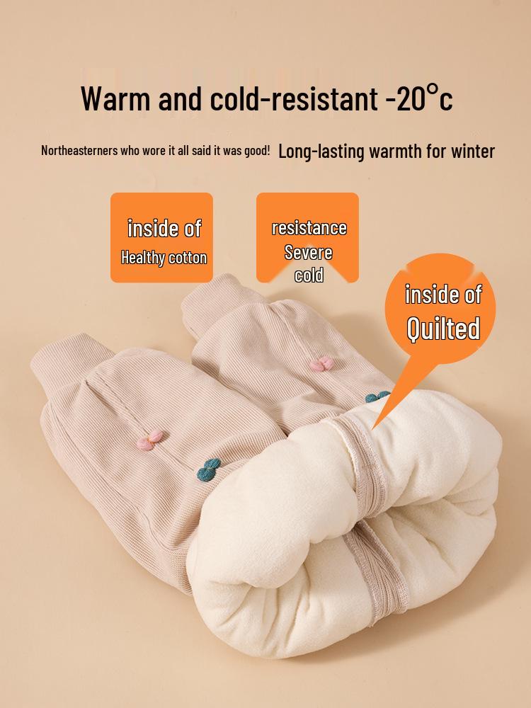 Jingqi Fleecegefütterte Winterhosen für Mädchen - Warme, modische Baumwoll-Oberbekleidung