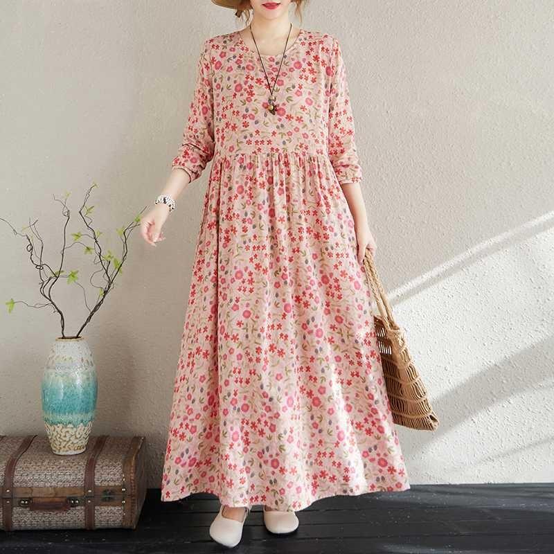 New Vintage Long Skirt Flesh Covering Dresses