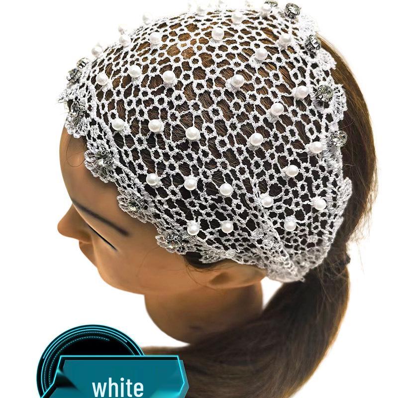 Wide-Brimmed Hollow Headband with Beads, Douyin Celebrity Style, Conceals White Hair, Versatile Headdress/Headscarf