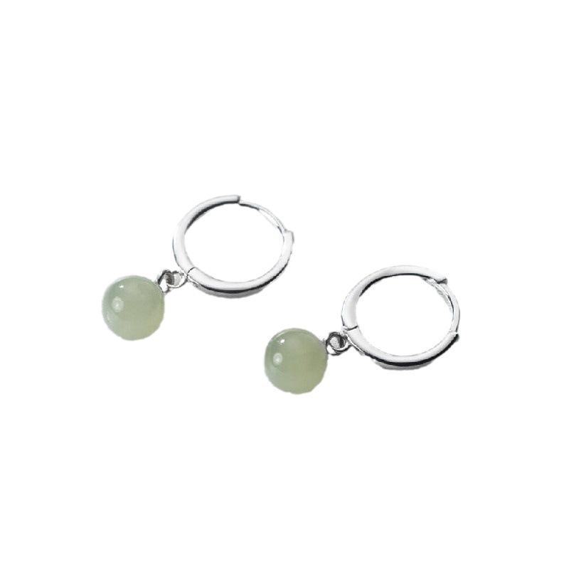 Elegant Anti-Hetian Jade Earrings: Simple, Versatile, and Artistic, Perfect for Women Seeking a Gentle and Fresh Touch.