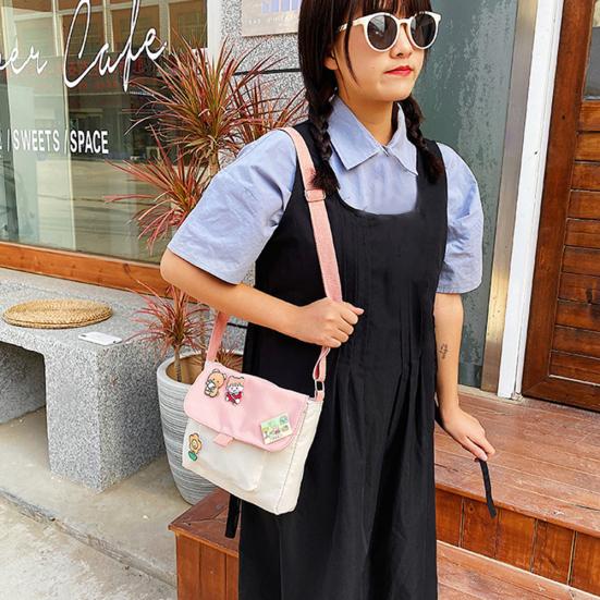 Женская милая прочная холщовая сумка через плечо в стиле ретро большой емкости чёрный — фото 13