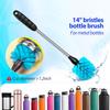 Bottle Brush Tube Cleaning Lab Set with Long Handle, Cup Cleaner for Washing Narrow Neck Beer Wine Decanter Pipes Lids Sinks Cap Covers, White