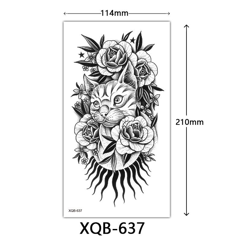 Small Full Arm Tattoo Sticker, Flower Letters, Plain Flower Tattoo Sticker Tattoo