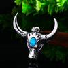 Collana con ciondolo a forma di testa di toro nordico punk retrò per uomo, gioielli classici con personalità animale