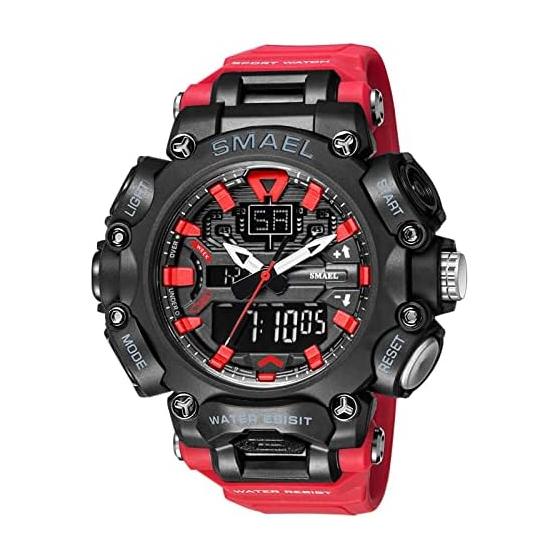Men's Fashion Watch, Outdoor Sports Analog Digital Waterproof Electronic Watch, LED Backlight Multifunction Chronograph with Date, Alarm, Stopwatch,