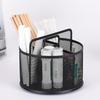 360 Degree Rotating Desk Organiser Metal Pen Stand Storage Case with Anti Skid Base for Cosmetic Supplies Writing Tool