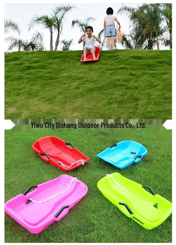 Dual-Person Thickened Grass Slide Board for Children & Adults - Snowflake Design, Sand & Lawn Compatible.