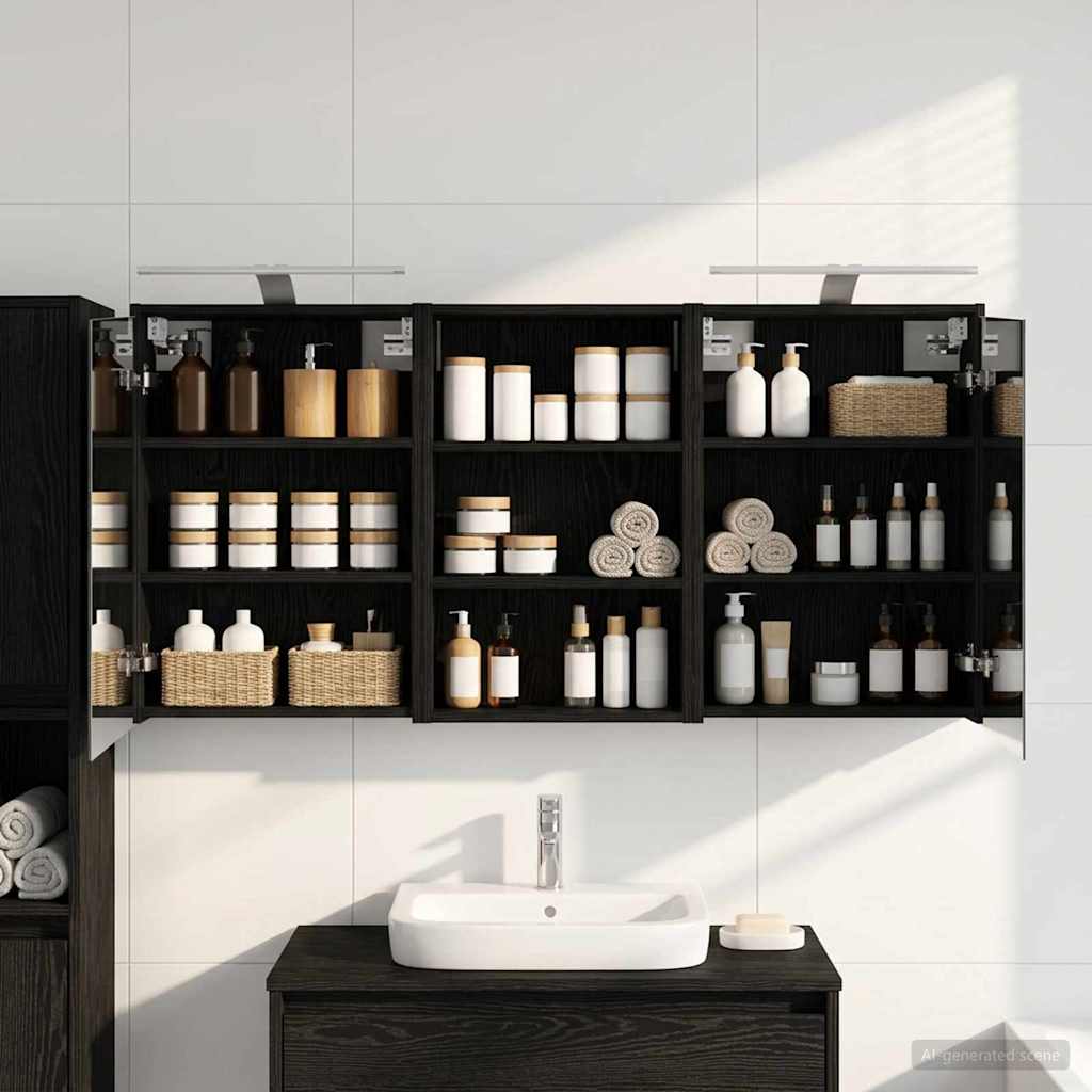 Bathroom Cabinet Set 3 Pcs 126 X 16 X 62.5 Cm Engineered Wood