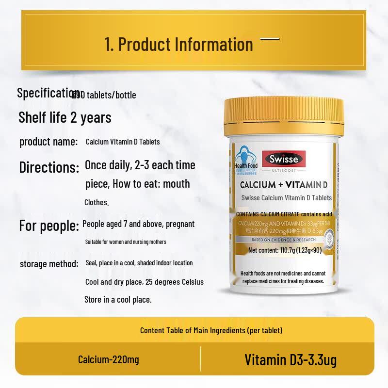 Swisse Mini Calcium + Vitamin D Tablets