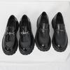 Teenagers Big Head Shoes One Pedal Loafers Small Thick Soles Heightening Leather Shoes Men's Shoes Large Size Shoes