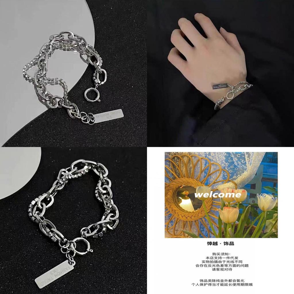 Modern And Chic Double Layer Bracelet For Men Geometric Design Alloy Material