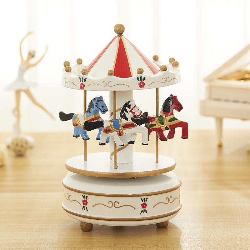 Sky City Carousel Music Box: Romantic European-Style Birthday Gift with Spire Clockwork