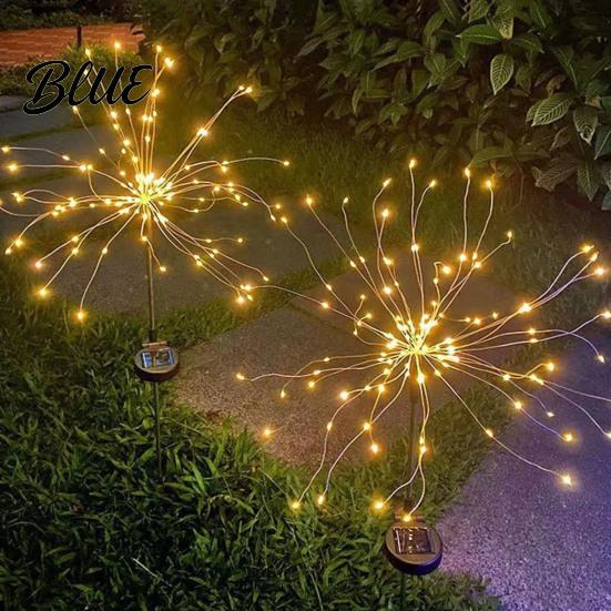 Modern Outdoor Mood Lighting Solar Garden Stake Light 200 LED Dandelion Firework-like Decorative Lights IP65 Waterproof Lamps Landscape with 8 Modes