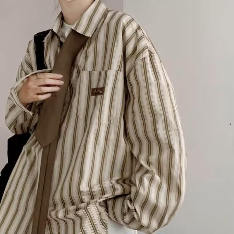 Striped Shirt, Men's Long,sleeved Spring,shaped Casual Jacket With High,end And Rugged , Loose And Comfortable Casual Outerwear.