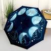 1pc Moon Cat Automatic Open/close Folding Compact Umbrella, 8-Rib Sturdy Canopy, Lightweight Portable, Everyday Use, Gift, Outdoor Umbrella, Travel Es