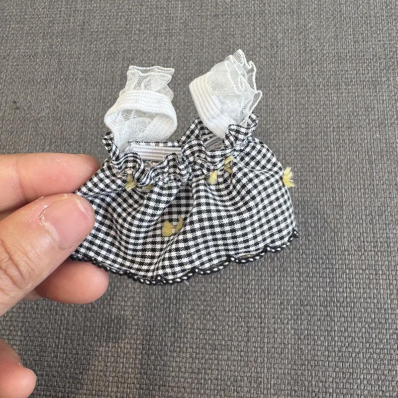 Plaid Lace Camisole Dress for 13cm Shirley May Starfish Body Doll
