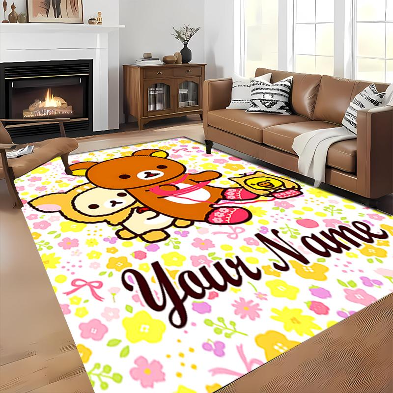 Custom personalization San-X Rilakkuma Area Rug - Perfect For Kitchen, Bathroom,Laundry Room Decor Large Size Available,Gift All Seasons