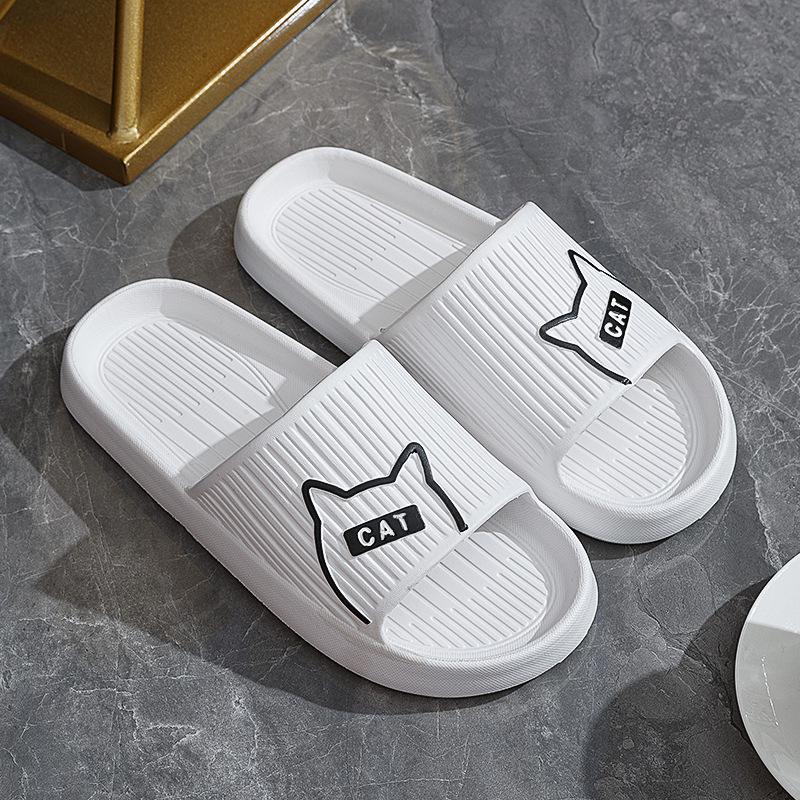 New Women's Indoor/Outdoor EVA Slippers - Deodorant, Non-Slip, Step-On-Cloud Feel, Cat Design, Perfect for Bathroom & Couples.