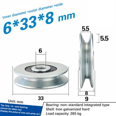 Fil d'acier de poulie ronde de roulement de 6*33*8Mm sur la roue de guidage de roue de levage de ligne