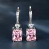 Micro Paved Zircon Square Diamond Quadrilateral Ear Buckle Fashionable Light Luxury Temperament High End Earrings