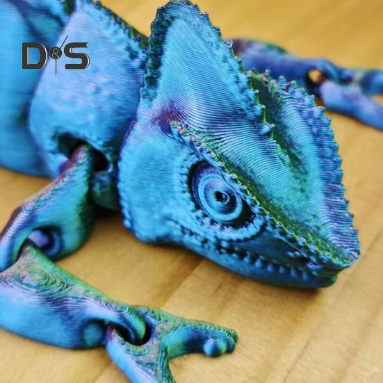 3D Printed Lizard Articulated Chameleon Ornament Desktop Decoration Flexible Animal Figurine Lizard Fidget Toy for Kids Adults Stress Relief