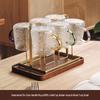 Beyipin Heat-Resistant Hammered Glass Cup Set with Gold Holder