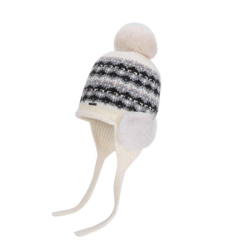 Winter Outdoor Plush Warm Big Head Knitted Woolen Hat