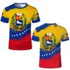 Venezuelan Flag Printed Jersey T-shirt Men's Summer Breathable Sports Short-sleeved Top Men's and Women's Casual Crew Neck Pattern T-shirt