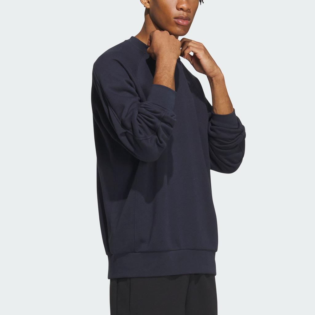 Adidas All Szn Oversized Sweatshirt With Solid Color Letter Logo Embroidery Details Sports Crew Neck Pullover Men Sweatshirt Legendary-Ink-Blue IX6822