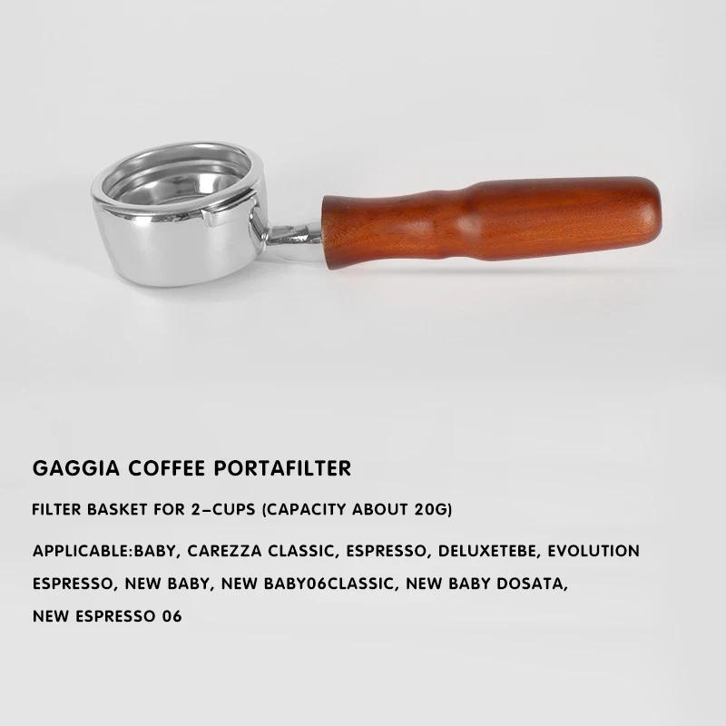 Coffee Portafilter 58mm Bottomless Filter Holder For Gaggia Classic Solid Wood Handle Barista Tools Espresso Machine Accessories
