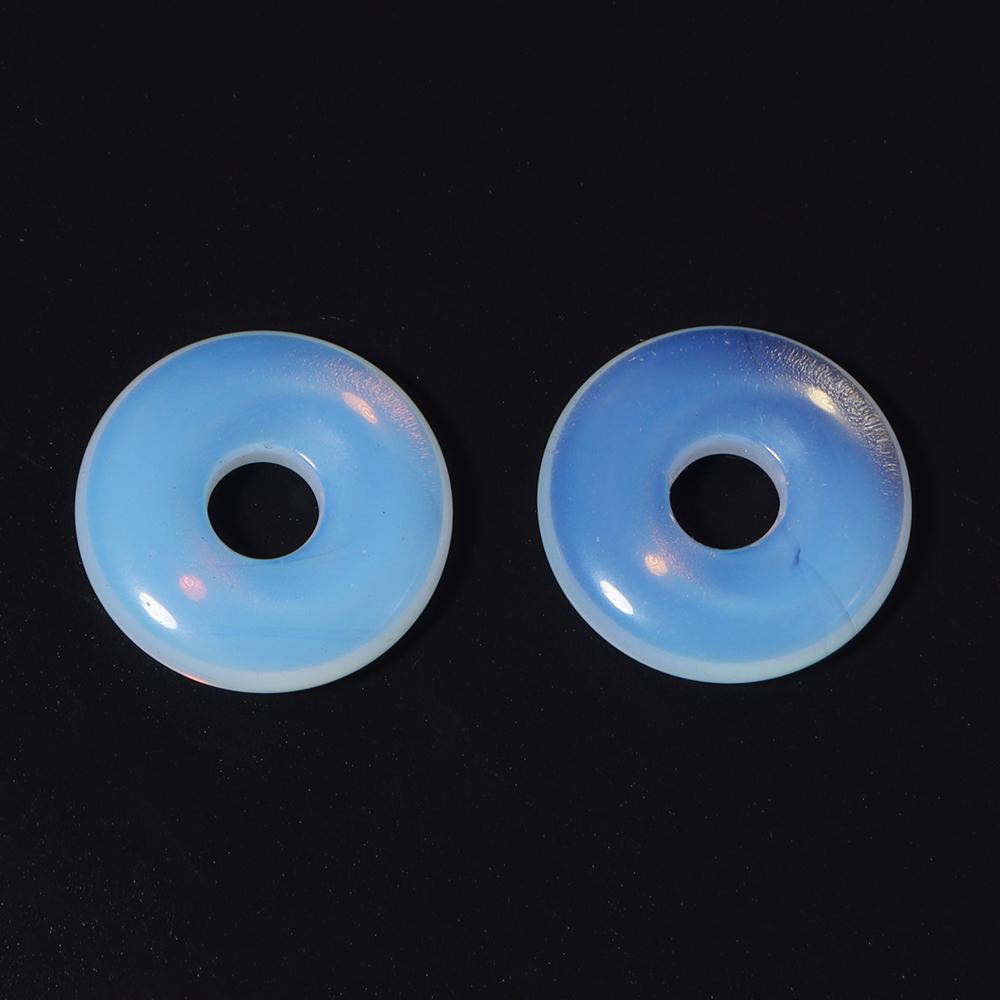 2pcs/lot Big Hole Natural Stone Beads Round Tiger Eye Opal Agate Stone Pendant Beads For DIY Charms Necklace Earring Accessories
