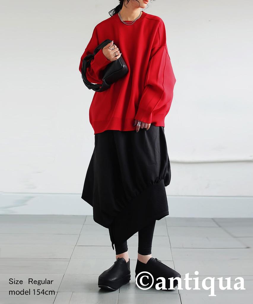 antiqua Sponge Knit Long Solid Plus to Size Red Women's Sweater, Sleeve, Color, ZA-00214, (equivalent L-XXL), 12,