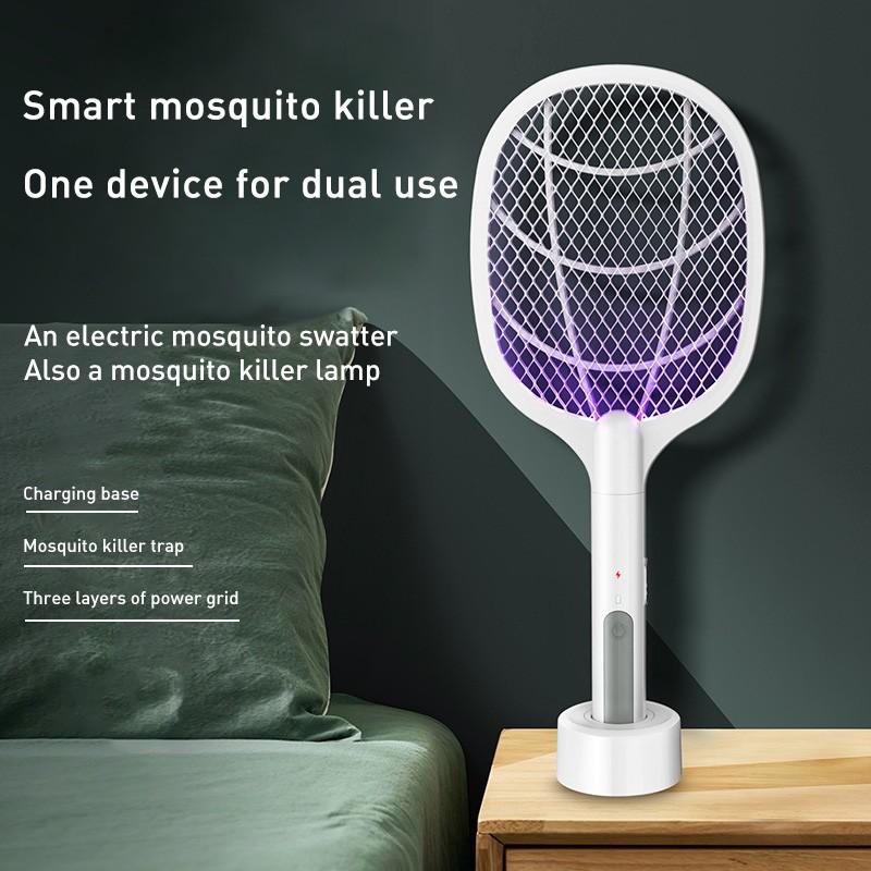 Electric Mosquito Killer USB Rechargeable Intelligent Fly Swatter Mosquito Trapper 2 In 1 Summer Fly Swatter Trap Flies Insect Killer Pest Control