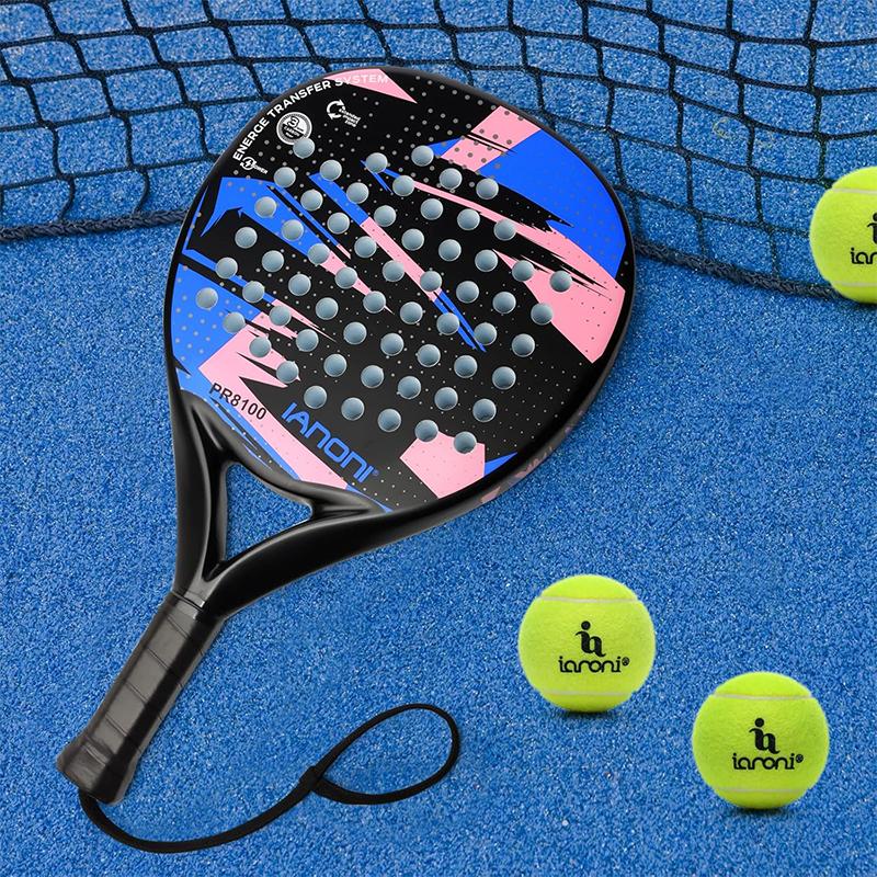 IANONI 8100BLUE Padel Racket Carbon Fiber Surface with EVA Memory Flex Foam Core Padel Tennis Racquets Lightweight