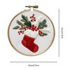 Christmas Cross Stitch Embroidery Kit Includes Hoop Cloth Threads Handmade Sewing Art Craft Kit DIY Embroidery Kit for Beginners