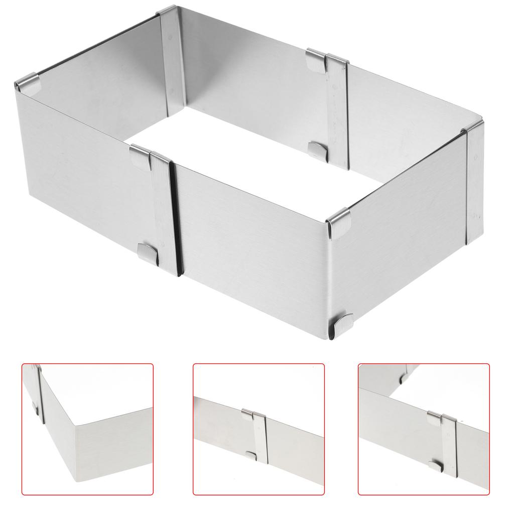 Non-stick Fyrkantig Mousseform Rostfritt Stål Tårtform för Bakning DIY Bakverk Paj Fondant Skärare Lätt att Använda Silver