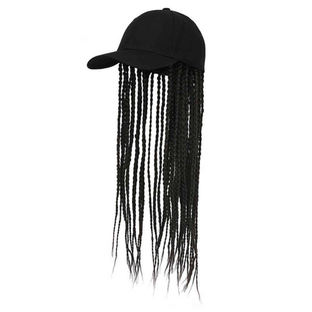 

Peaked Cap Wig Hip Hop Hat Baseball Cap Braid Sun Visor Hats Wig Hair Dreadlocks Cap Lady Men Black hat black hair
