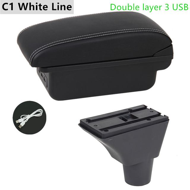 For Seat Ibiza Armrest Box Ibiza 6j Ibiza 6L Central Store Content Storage Box with Cup Holder Products with USB Accessories