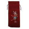 Drawstring Wine Bag Portable Burlap Rhinestone Painting Pattern Durable Burlap Wine Gift Bags