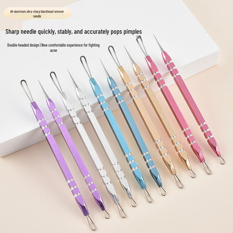 Double-Ended Multi-Color Aluminum Blackhead & Acne Extractor Needle
