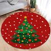 Christmas Santa Claus Round Rug Christmas Floor Mat Holiday Decoration Xmas Gift Home Interior Carpet Rug Festival Event Carpet