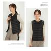 Women Collarless Down Vest Lightweight V Neck Warm Inner Liner Plus Size