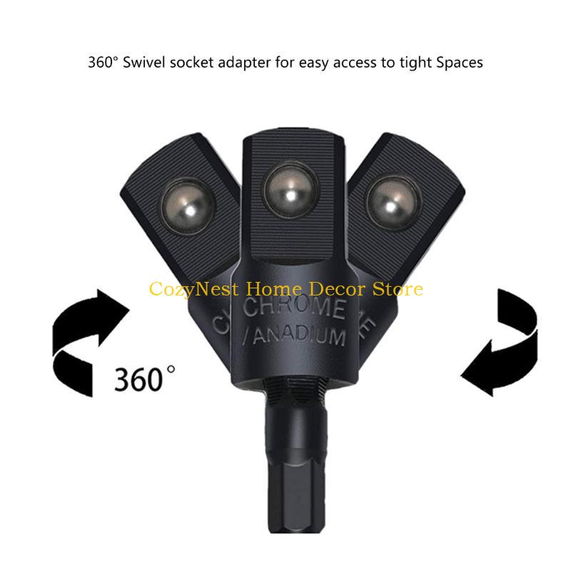 92MF 105° Right Angle Impact Drill Bit Adapter Set Rotatable Impact Driver Adapter 1/4" 3/8" 1/2" Impact Driver Adapter