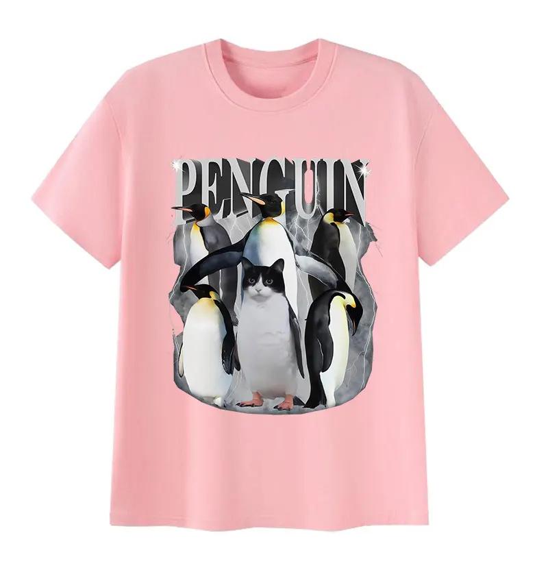 Cute Penguin Funny Meme T Shirt Unisex Women Vintage Fashion High Quality Cotton Tshirts Tops Casual Clothing Short Sleeve Tshirt