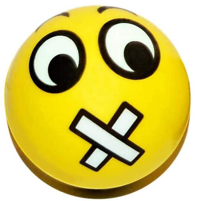 Balle anti-stress en mousse jaune avec émoticône 3